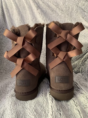 Ugg chocolate brown bailey - brown, bow